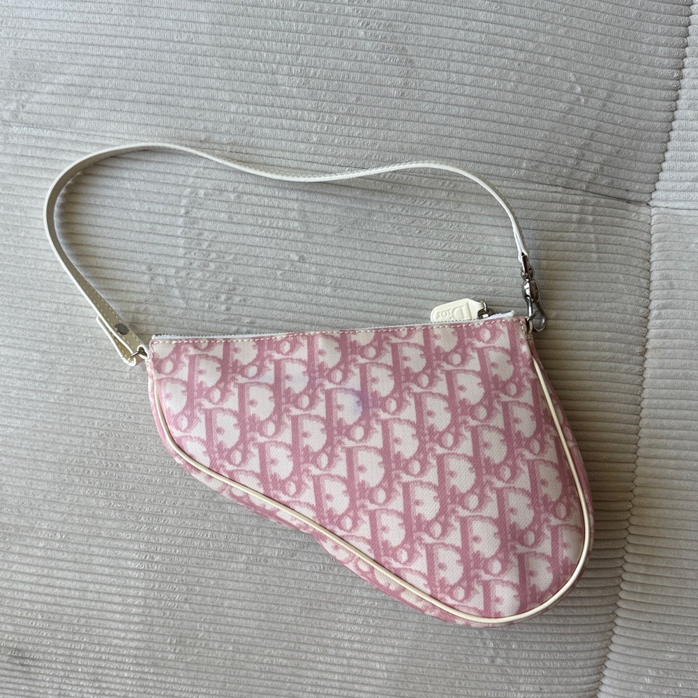 Authentic Dior Pink Monogram Saddle Shoulder Bag - Picture 2 of 4